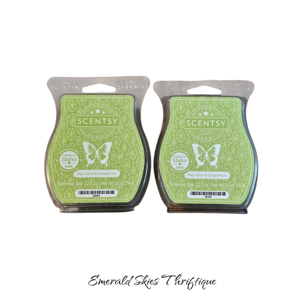 Lot Of 2 Scentsy wax bars. Key Lime & Grapefruit Scentsy Bar. Free Shipping